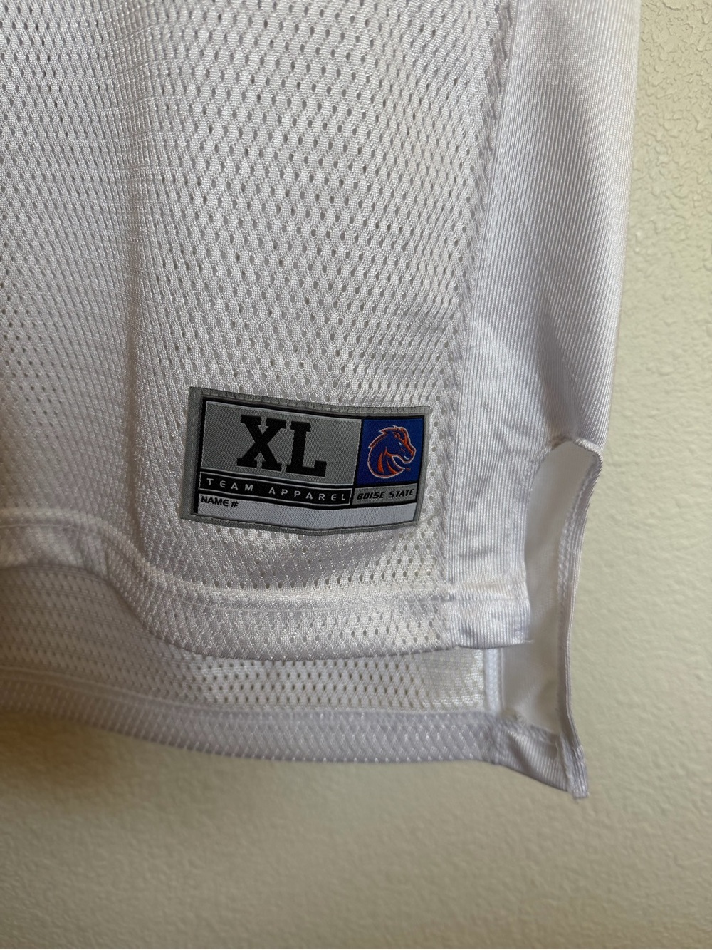 Team Apparel White Broncos Football Jersey with Blue & Orange Accents - Picture 3 of 5